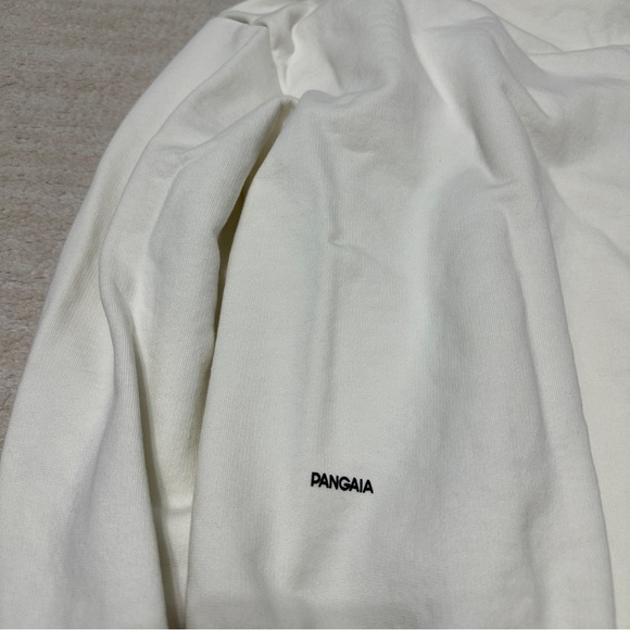Pangaia Sand Beige Mock Neck Long Sleeve Sweatshirt Size Large Cotton - Picture 8 of 12
